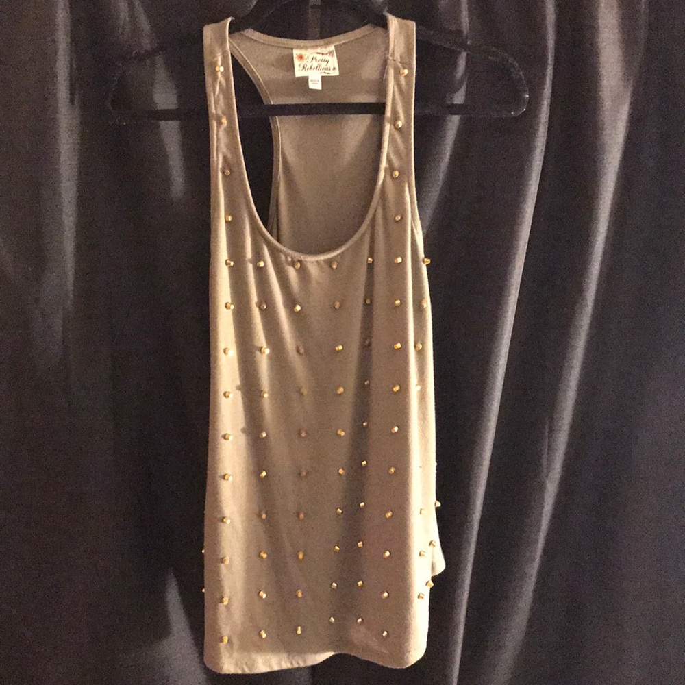 Army Green Studded Tank Top